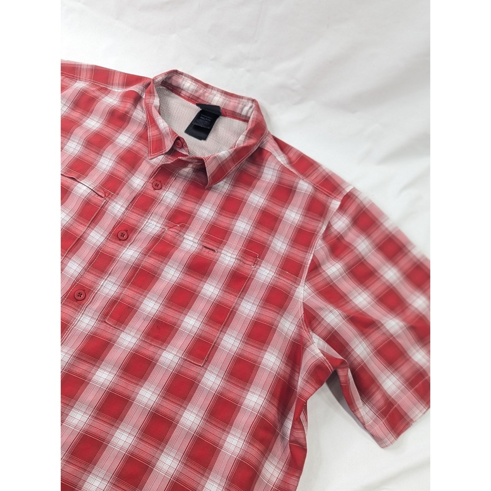 The North Face Shirt Fishing XXL Plaid White Red Vented Hiking Outdoor **Read
